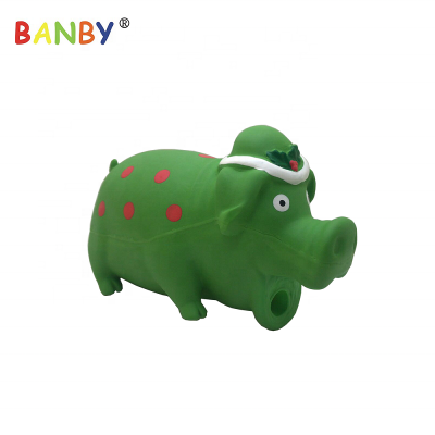 Eco-friendly Natural Rubber Farm Animal Toys Grunt Pig Toy Pet Toy